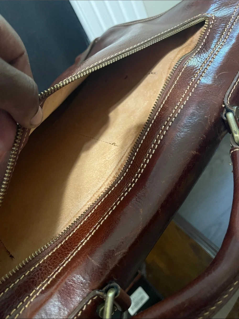 Men's Classic Brown Leather Briefcase - Professional Work Bag